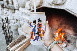 Dragon Ball Tumbler Glass Cup With Lid And Straw