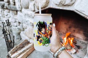 Dragon Ball Tumbler Glass Cup With Lid And Straw