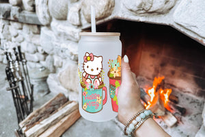 Hello Kitty 16oz Tumbler Cup With Bamboo Lid And Straw, 