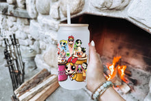 將圖片載入圖庫檢視器 The Powerpuff Girls Tumbler Glass Cup With Lid And Straw
