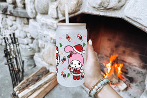 Sanrio Tumbler Glass Cup With Lid And Straw