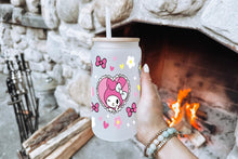 이미지를 갤러리 뷰어에 로드 , Sanrio Tumbler Glass Cup With Lid And Straw
