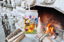 Cargar imagen en el visor de la galería, Wini The Pooh Tumbler Glass Cup With Lid And Straw
