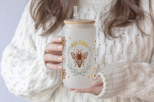 Bee Kind 16oz Tumbler Cup With Bamboo Lid And Straw, 