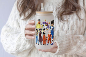 Dragon Ball Tumbler Glass Cup With Lid And Straw