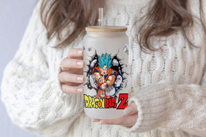 Dragon Ball Z Tumbler Glass Cup With Lid And Straw