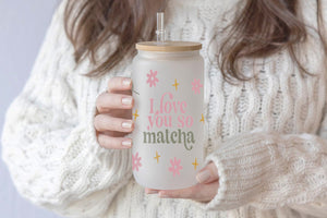 I Love Mateha 16oz Tumbler Cup With Bamboo Lid And Straw, 