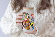 將圖片載入圖庫檢視器 The Powerpuff Girls Tumbler Glass Cup With Lid And Straw
