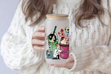 將圖片載入圖庫檢視器 The Powerpuff Girls Tumbler Glass Cup With Lid And Straw
