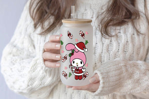 Sanrio Tumbler Glass Cup With Lid And Straw