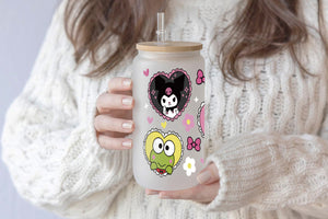 Sanrio Tumbler Glass Cup With Lid And Straw