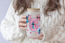 Load image into Gallery viewer, Stitch Tumbler Glass Cup With Lid And Straw
