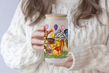 Cargar imagen en el visor de la galería, Wini The Pooh Tumbler Glass Cup With Lid And Straw
