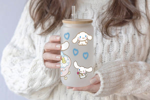 Kitty Design - 16oz & 40oz Tumbler | Clear Glass, Frosted Glass & Plastic with Bamboo Lid and Straw