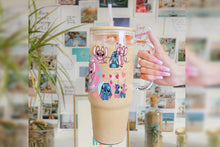 Load image into Gallery viewer, Stitch Tumbler Glass Cup With Lid And Straw
