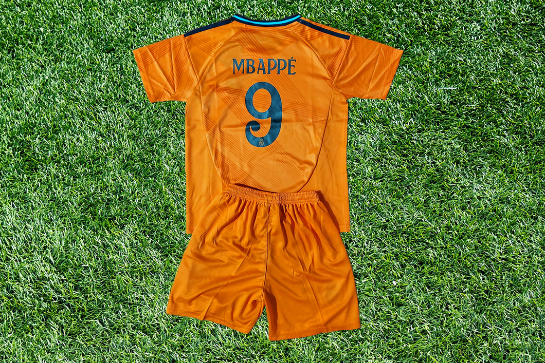 Madrid Star - Orange Soccer Fan Kit with Jersey and Shorts for Kids