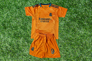 Madrid Star - Orange Soccer Fan Kit with Jersey and Shorts for Kids