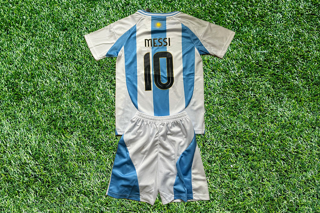 Kids' Soccer Jersey and Shorts Set Inspired by Argentine Superstar - Perfect for Young Fans