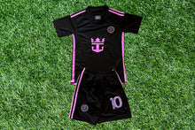 將圖片載入圖庫檢視器 Miami Soccer Legend - Black Fan Jersey &amp; Shorts Set for Kids Inspired by the Iconic 10
