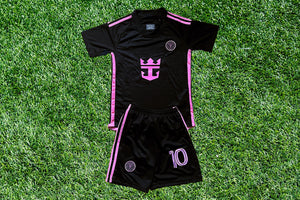 Miami Soccer Legend - Black Fan Jersey & Shorts Set for Kids Inspired by the Iconic 10