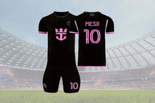 將圖片載入圖庫檢視器 Miami Soccer Legend - Black Fan Jersey &amp; Shorts Set for Kids Inspired by the Iconic 10
