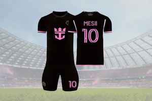 Miami Soccer Legend - Black Fan Jersey & Shorts Set for Kids Inspired by the Iconic 10