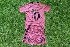 Miami Soccer Legend - Pink Fan Jersey & Shorts Set for Kids Inspired by the Iconic 10