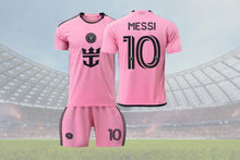 Görseli Galeri görüntüleyiciye yükleyin, Miami Soccer Legend - Pink Fan Jersey &amp; Shorts Set for Kids Inspired by the Iconic 10
