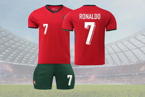 Portugal Football Kit Iconic #7 Fan Jersey & Shorts Set for Kids