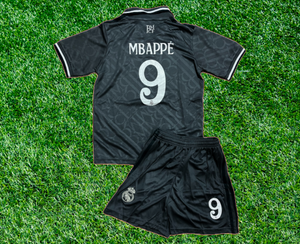 Madrid Star - Charcoal Soccer Fan Kit with Jersey and Shorts for Kids