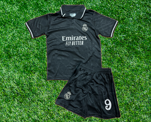 Madrid Star - Charcoal Soccer Fan Kit with Jersey and Shorts for Kids