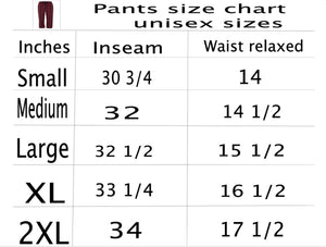 Flannel Pants size chart