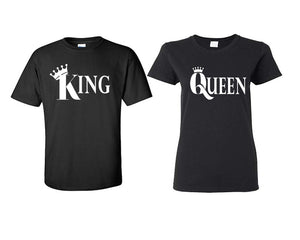 King and Queen matching couple shirts.Couple shirts, Black t shirts for men, t shirts for women. Couple matching shirts.