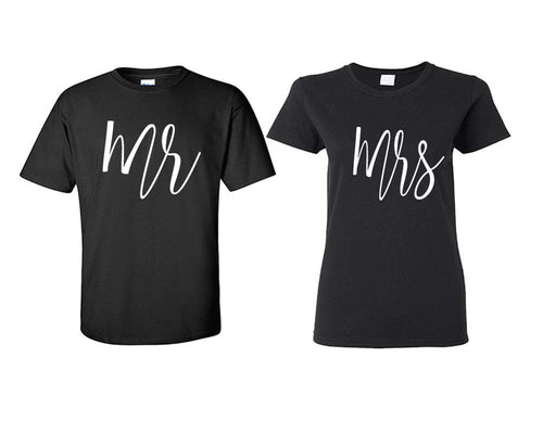 Mr and Mrs matching couple shirts.Couple shirts, Black t shirts for men, t shirts for women. Couple matching shirts.