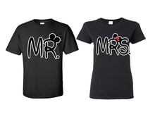 이미지를 갤러리 뷰어에 로드 , Mr Mrs matching couple shirts.Couple shirts, Black t shirts for men, t shirts for women. Couple matching shirts.
