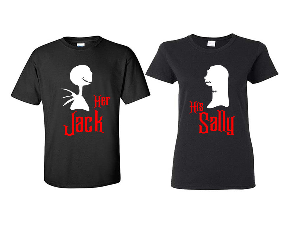 Her Jack His Sally matching couple shirts.Couple shirts, Black t shirts for men, t shirts for women. Couple matching shirts.