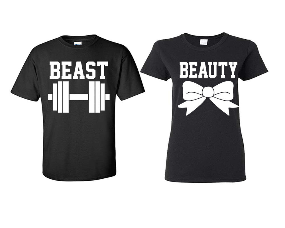 Beast and Beauty matching couple shirts.Couple shirts, Black t shirts for men, t shirts for women. Couple matching shirts.