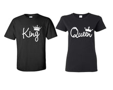 Charger l&#39;image dans la galerie, King Queen matching couple shirts.Couple shirts, Black t shirts for men, t shirts for women. Couple matching shirts.

