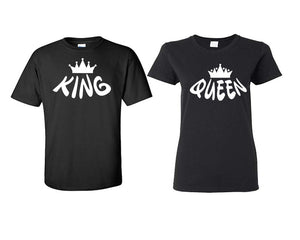 King and Queen matching couple shirts.Couple shirts, Black t shirts for men, t shirts for women. Couple matching shirts.