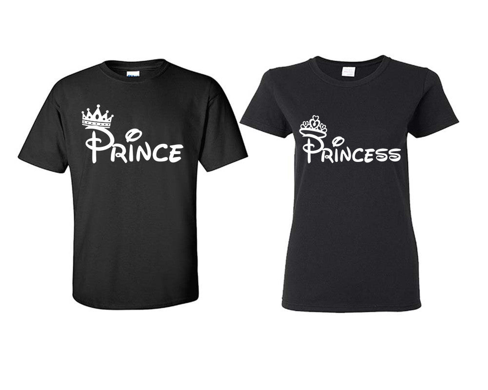 Prince Princess matching couple shirts.Couple shirts, Black t shirts for men, t shirts for women. Couple matching shirts.