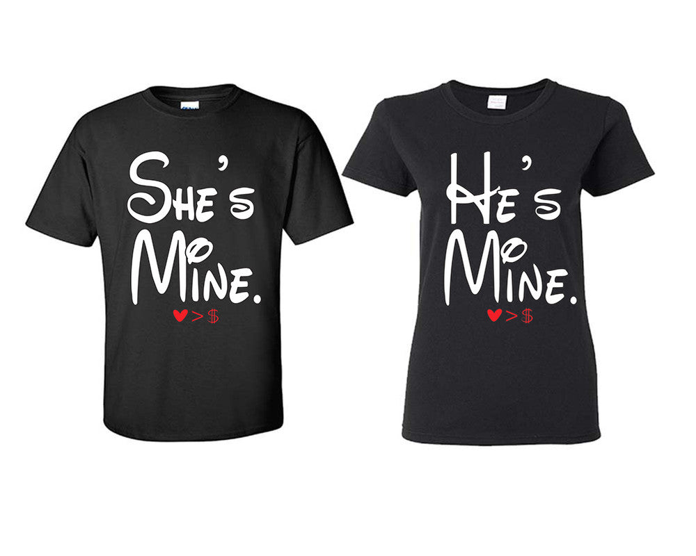 She's Mine He's Mine matching couple shirts.Couple shirts, Black t shirts for men, t shirts for women. Couple matching shirts.