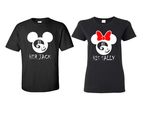 Her Jack and His Sally matching couple shirts.Couple shirts, Black t shirts for men, t shirts for women. Couple matching shirts.