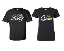 Charger l&#39;image dans la galerie, King and Queen matching couple shirts.Couple shirts, Black t shirts for men, t shirts for women. Couple matching shirts.
