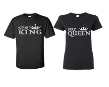 將圖片載入圖庫檢視器 Her King and His Queen matching couple shirts.Couple shirts, Black t shirts for men, t shirts for women. Couple matching shirts.
