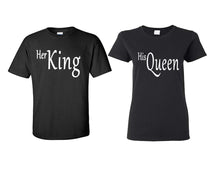 將圖片載入圖庫檢視器 Her King and His Queen matching couple shirts.Couple shirts, Black t shirts for men, t shirts for women. Couple matching shirts.
