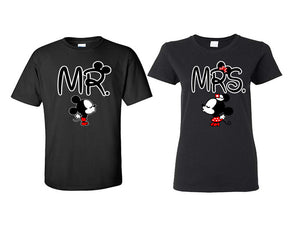 Mr Mrs matching couple shirts.Couple shirts, Black t shirts for men, t shirts for women. Couple matching shirts.