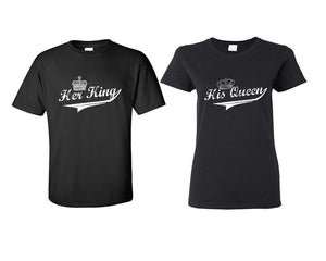 Her King His Queen matching couple shirts.Couple shirts, Black t shirts for men, t shirts for women. Couple matching shirts.