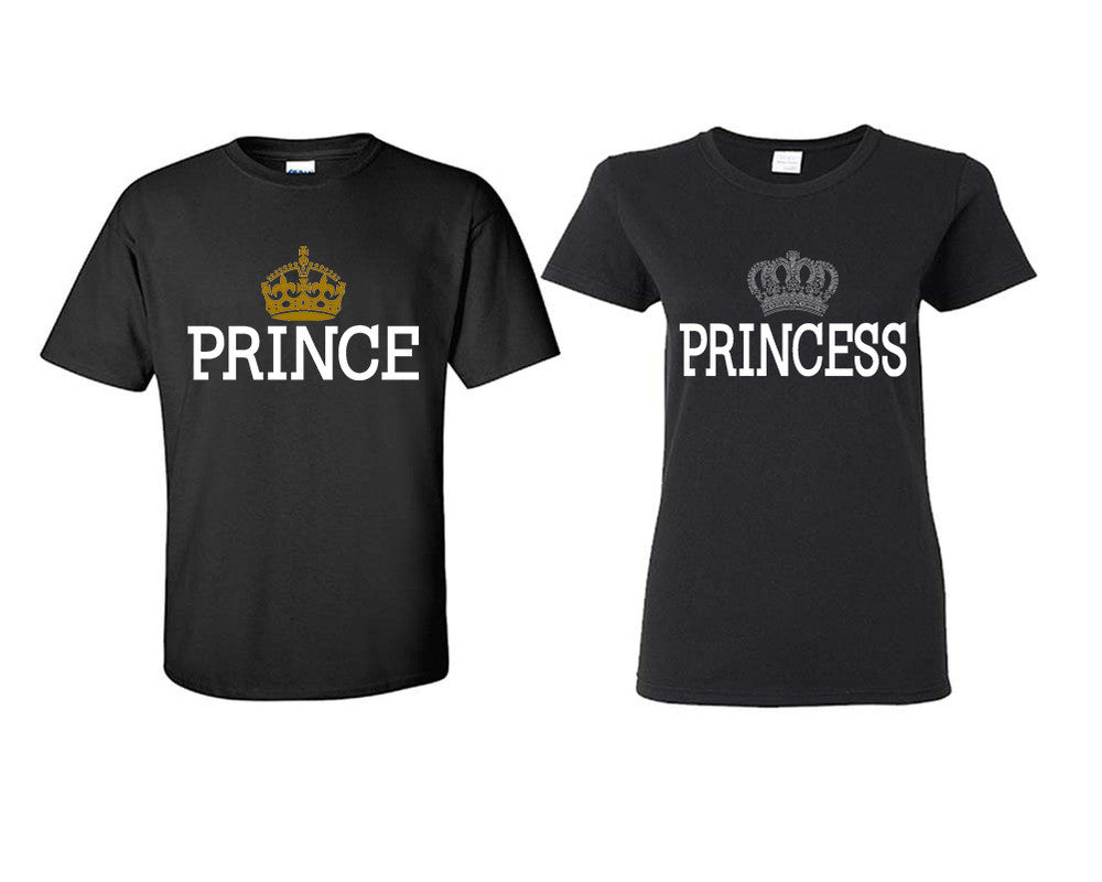 Prince Princess matching couple shirts.Couple shirts, Black t shirts for men, t shirts for women. Couple matching shirts.