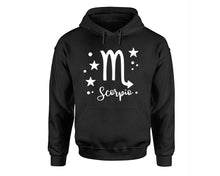 Load image into Gallery viewer, Scorpio Zodiac Sign hoodies. Black Hoodie, hoodies for men, unisex hoodies
