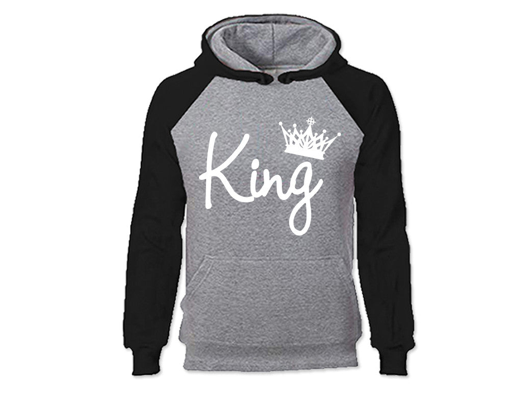Black Grey color King design Hoodie for Man.